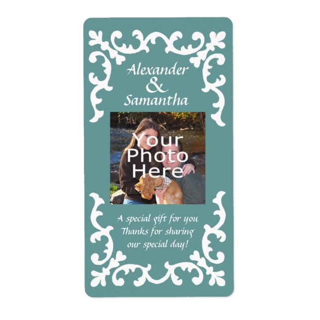 Boda azul o etiqueta de favor (Frente)