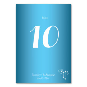 Boda azul personalizado Número de tarjetas de tabl