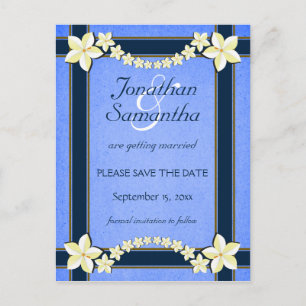 Boda Azul Rústica Salva Las Invitaciones De Fecha