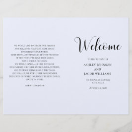 Boda azul simple. Programa de tipografía plegado