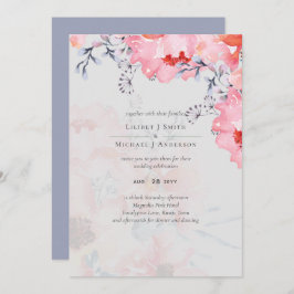 Boda azul turbio y rosado de Rubor presupuestado