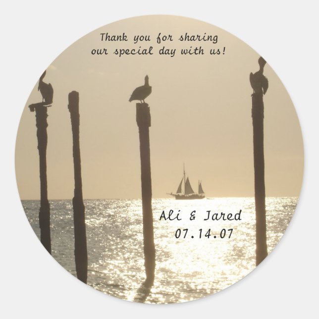 Boda bag gracias pegatina (Anverso)