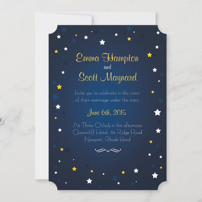 Boda bajo invitación de las estrellas de la noche  (Anverso)
