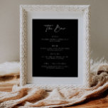 Boda Bar Menú Bebida Rótulo Decoración Poster<br><div class="desc">Nuestro signo de barra de menú de bebidas en papel es perfecto para añadir a un cuadro para mostrar en el bar. Los huéspedes pueden elegir qué bebidas pedir en su evento.</div>