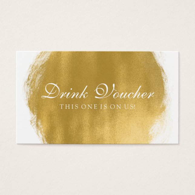 Boda Bebida Voucher Gold Paint Look (Frente)