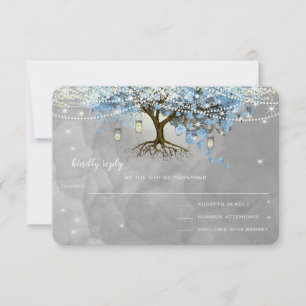 Boda Bell Blue Heart Leaf Tree RSVP