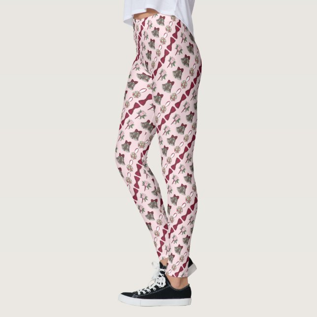 Boda Bells Bridal Rosa Flor Bowtie Leggings (Izquierda)