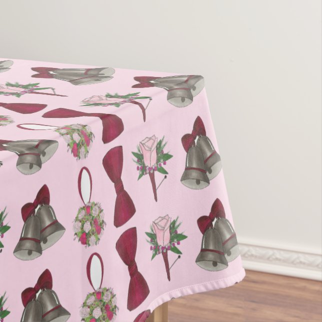 Boda Bells Rosa de novia Flores manteles (In Situ)