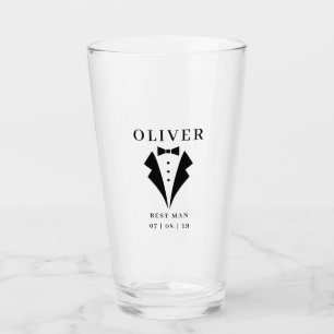 Boda BEST MAN Tuxedo Pint de nombre personalizado