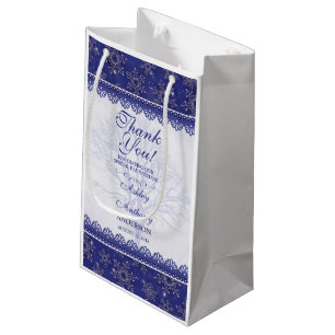 Boda Bienvenida Regalo Bolsa Azul Invierno Snowfla