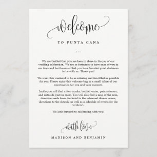 Boda Bienvenida Tarjeta Itineraria Bonita Caligraf