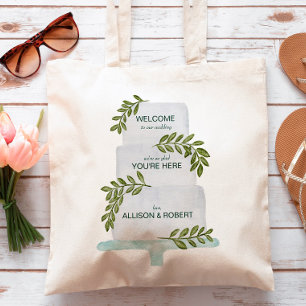 Boda Bienvenido a la bolsa de té con Ilustracion d