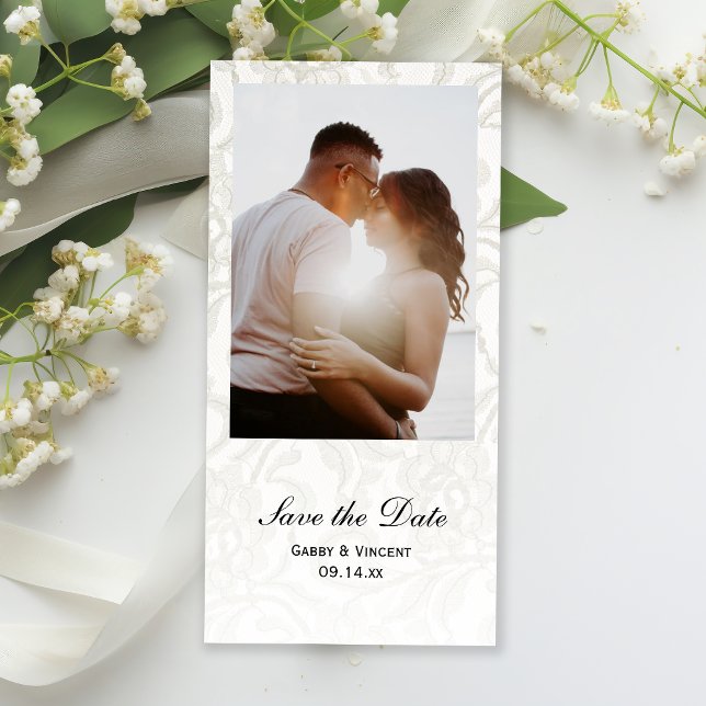 Boda blanca de encaje Guardar la tarjeta fotográfi (Subido por el creador)