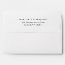 Boda blanca moderna personalizada 5.25x7.25