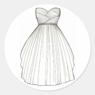 Boda blanca vestida novia Pegatinas de traje de no