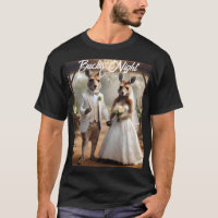 Boda blanco australiano canguro, camiseta nocturna