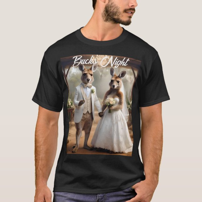 Boda blanco australiano canguro, camiseta nocturna (Anverso)