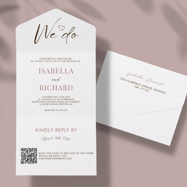 Boda blanco | Código QR Todo En Una Invitación (Subido por el creador)