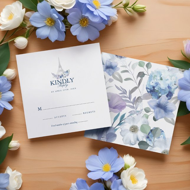 Boda blanco floral de la Torre Eiffel de París (Paris Eiffel Tower Watercolor Floral White Wedding)