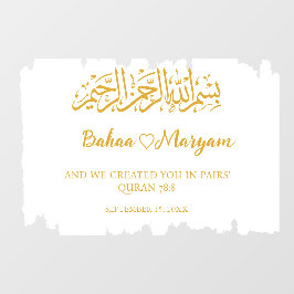 Boda blanco moderno Pegatina de señal de bienvenid