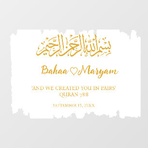 Boda blanco moderno Pegatina de señal de bienvenid