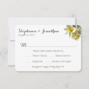 Boda Blanco Plumeria De Hawái Responde Con Menú
