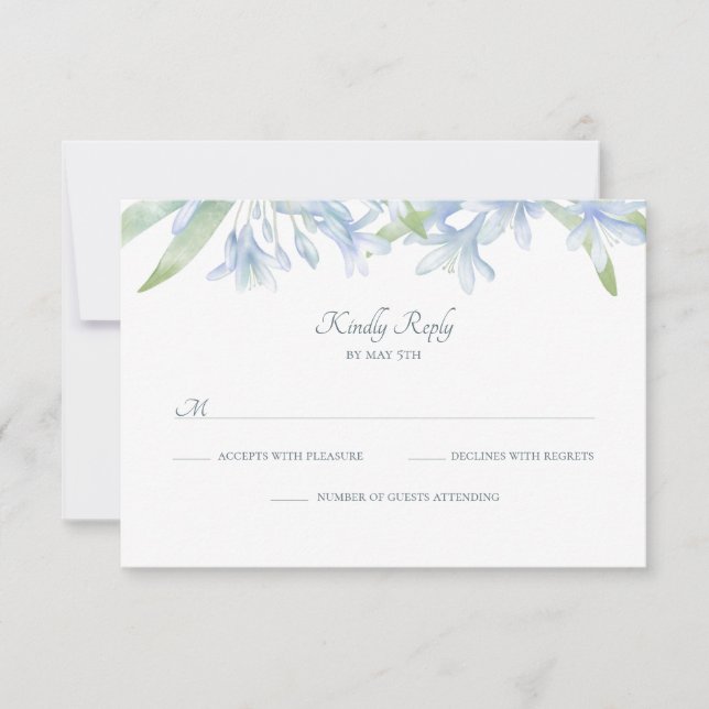 Boda Blue Lilies Watercolor (Anverso)