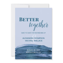Boda Blue Modern Better Together acuarcolor