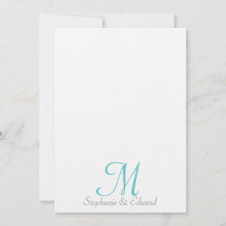 Boda Blue Monogram Starfish Beach Invitación