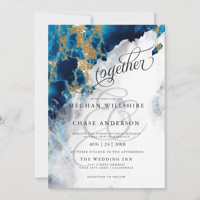 BODA | Blue Sapphire Watercolor Barefoot Bride™ (Anverso)