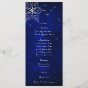 Boda Blue Silver Star Snowflake Tarjeta para rack