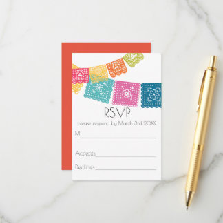 Boda Boda Invitación de Boda Papel Picado RSVP