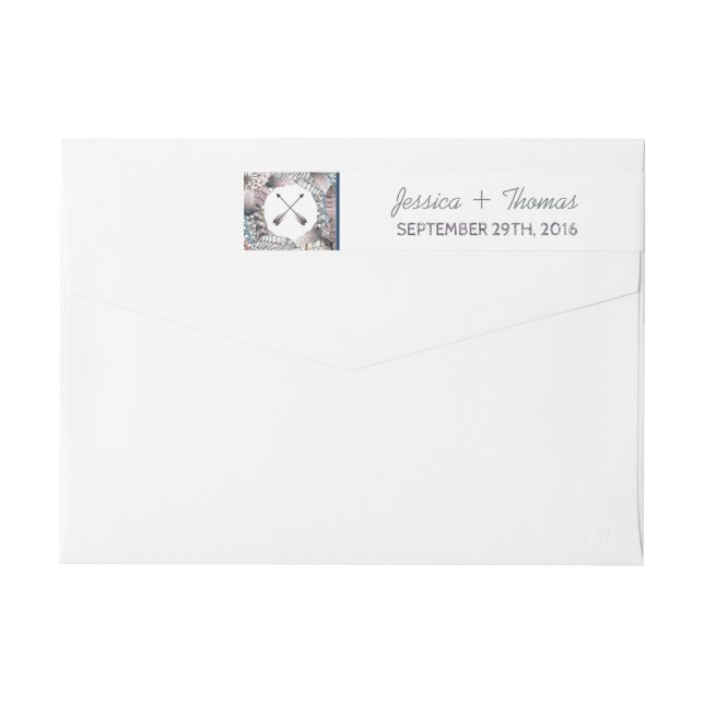 Boda bohemio de plumas tribales modernas (Reverso)