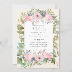 Boda Boho de la vegetación floral rosa de Rubor