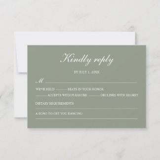 Boda Boho Verde Moderna Simple Elegante RSVP