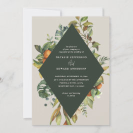 Boda botánica acuarela de naranja cítrica