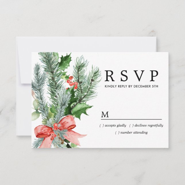 Boda botánica de invierno RSVP (Anverso)