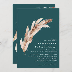 Boda botánica elegante de pasto verde azulado