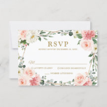Boda Botánica Geométrica Floral Rosa Rubor RSVP