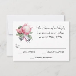 Boda botánica King Protea Watercolor RSVP