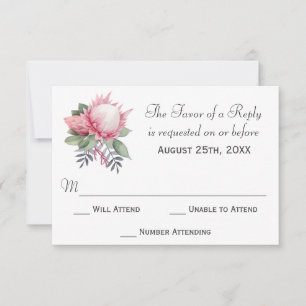 Boda botánica King Protea Watercolor RSVP