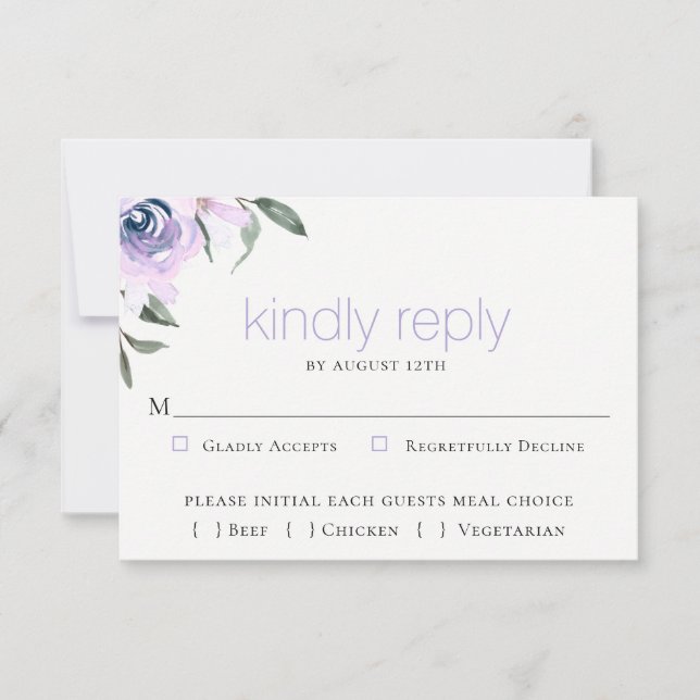 Boda botánica Lavender Tarjeta de Elección de Comi (Anverso)