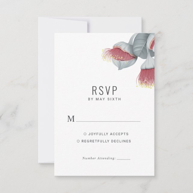 Boda botánica minimalista RSVP (Anverso)