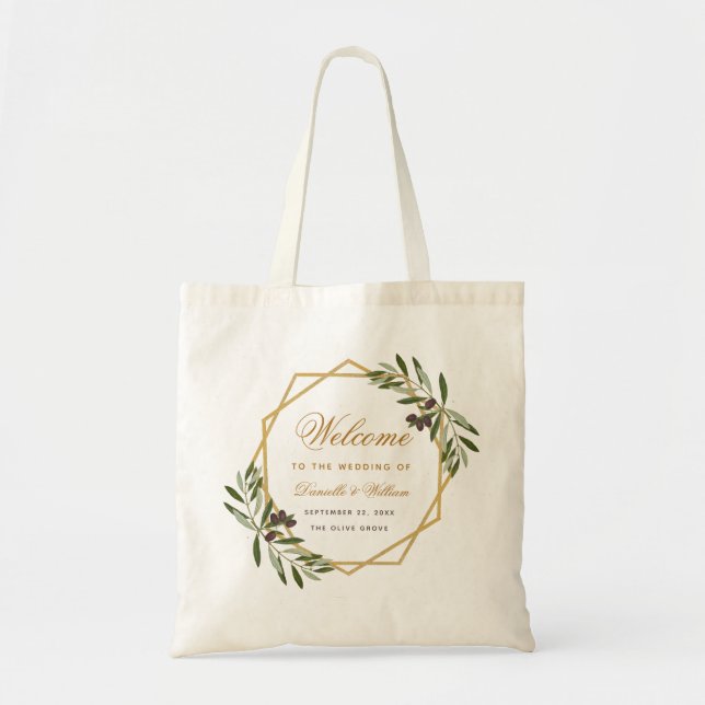 Boda botánico de Olive Greenery Bolsa de bienvenid (Frente)