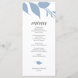 Boda botánico Dusty Blue Menu Card
