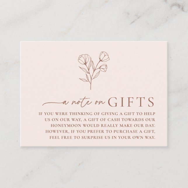 Boda Botánico Mínimo Deseando Tarjeta De Buena Cal (Anverso)