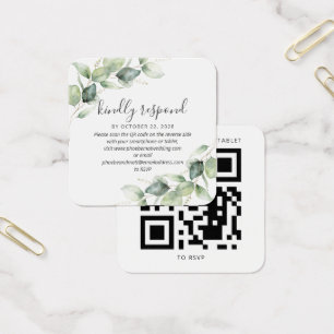 Boda botánico moderno Código QR Eucalyptus RSVP