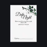 Boda Botánico Neutral Tarjeta de Asesoramiento Noc<br><div class="desc">Esta tarjeta de asesoramiento nocturno del boda Botánico Neutral proporciona un sencillo paladar rústico para coordinar con cualquier tema boda tradicional. La vegetación mínima, con tonos oscuros y grises de elegantes hojas de eucalipto verde y follaje vegetal, junto con la caligrafía informal elegante, abren un ambiente minimalista a una celebración...</div>