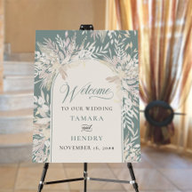 Boda Botánico Sage Green Bienvenida Easel