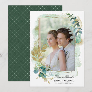 Boda Botánico Verde - Tarjeta fotográfica